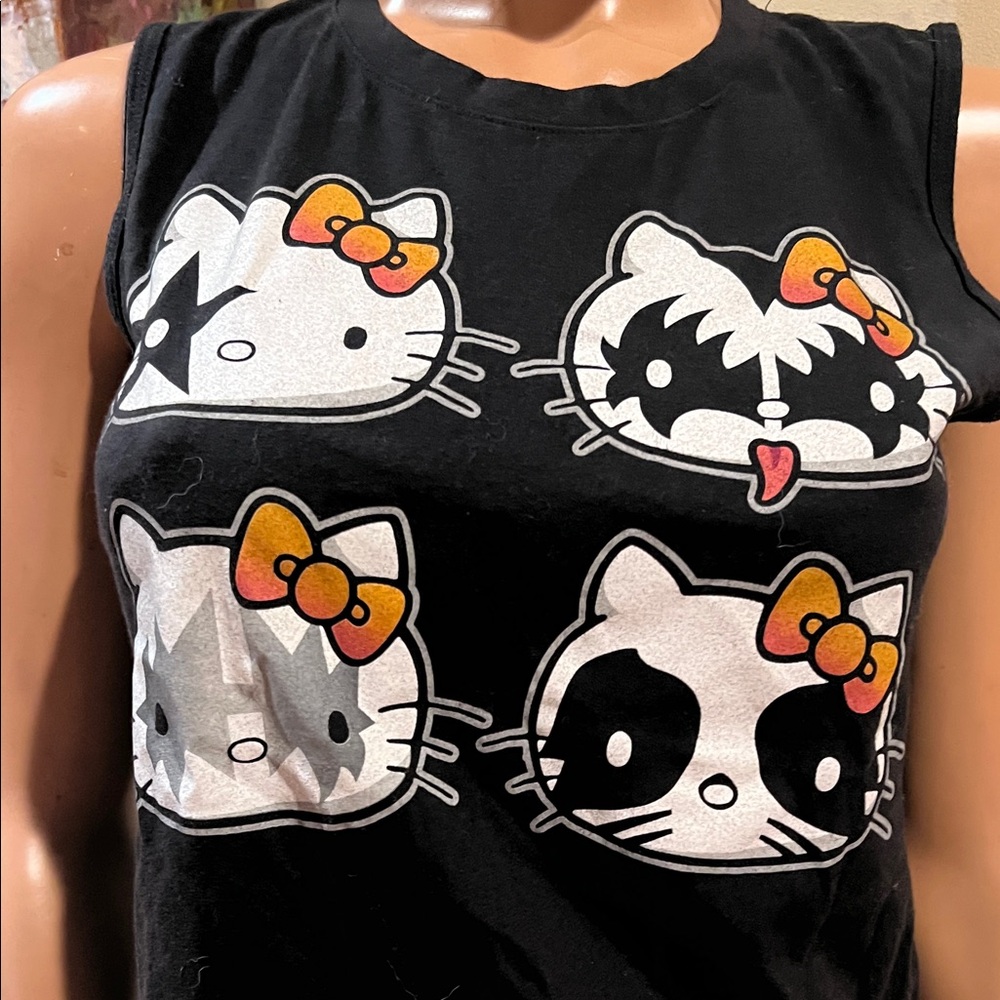 Black Hello Kitty Kiss S tank top two sided vintage - Picture 4 of 9